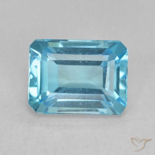 2.09ct Натуральный Свисс-Блю Топаз, Изумрудная огранка, VVS-VS