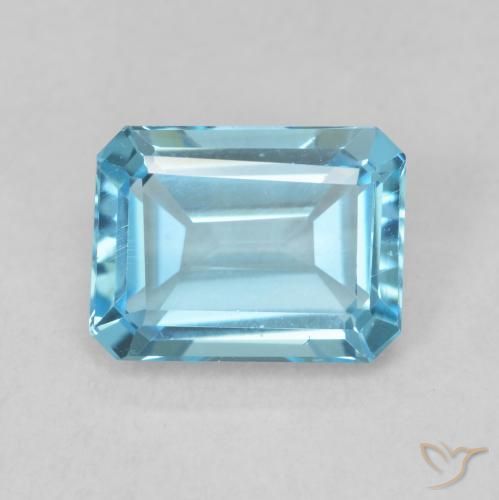 1.94ct Натуральный Свисс-Блю Топаз, Изумрудная огранка, VVS-VS