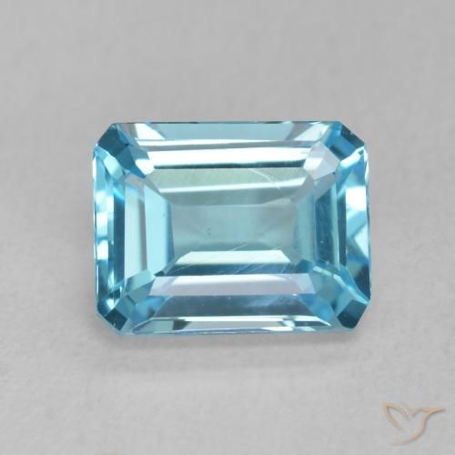 2.04ct Натуральный Свисс-Блю Топаз, Изумрудная огранка, Чистота VS