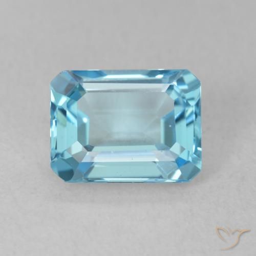 1.93ct Натуральный Свисс-Блю Топаз, Изумрудная огранка, VVS-VS