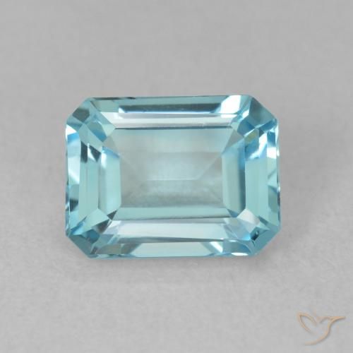 1.89ct Натуральный Светло-синий Топаз, Изумрудная огранка, Чистота VS