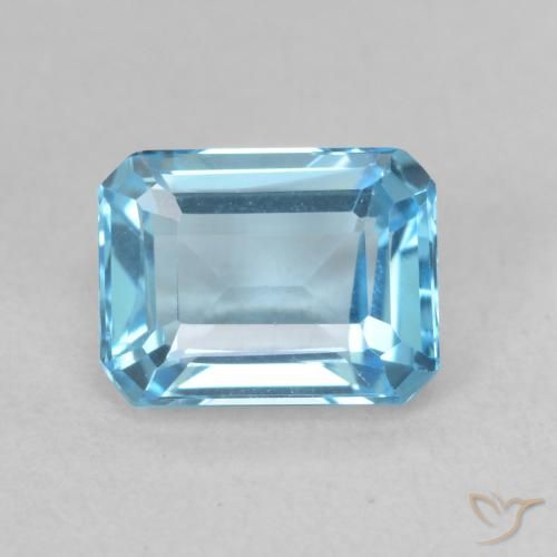 2.11ct Натуральный Свисс-Блю Топаз, Изумрудная огранка, Чистота VVS