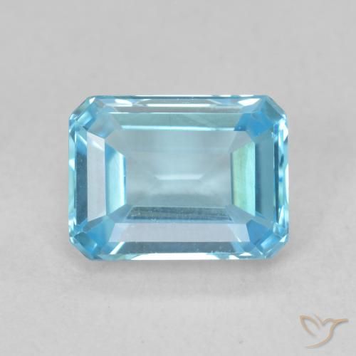 2.11ct Натуральный Свисс-Блю Топаз, Изумрудная огранка, Чистота VVS
