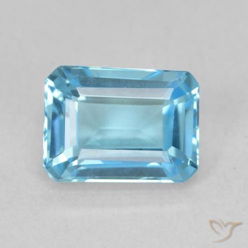 2.09ct Натуральный Свисс-Блю Топаз, Изумрудная огранка, Чистота VVS