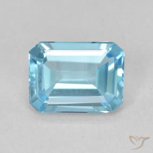 1.74ct Натуральный Свисс-Блю Топаз, Изумрудная огранка, Чистота VVS