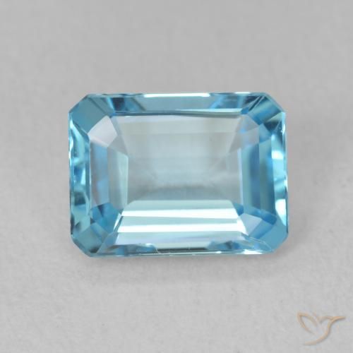 1.76ct Натуральный Свисс-Блю Топаз, Изумрудная огранка, Чистота VVS