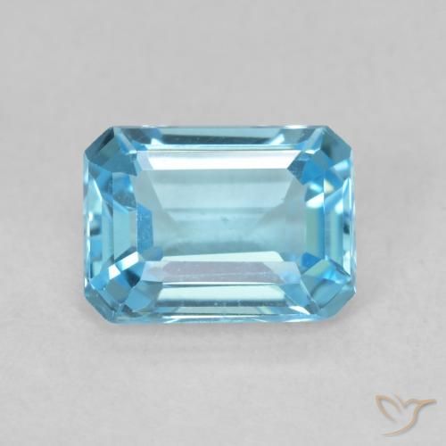 1.80ct Натуральный Свисс-Блю Топаз, Изумрудная огранка, Чистота VVS