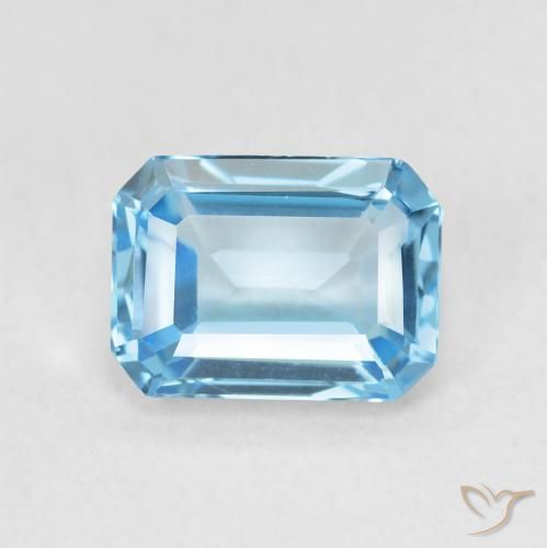 1.80ct Натуральный Свисс-Блю Топаз, Изумрудная огранка, Чистота VVS