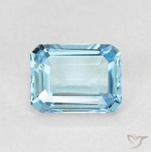 1.98ct Натуральный Свисс-Блю Топаз, Изумрудная огранка, Чистота VVS