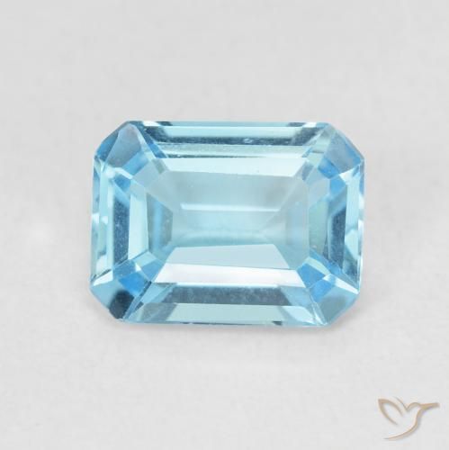 1.88ct Натуральный Свисс-Блю Топаз, Изумрудная огранка, Чистота VVS