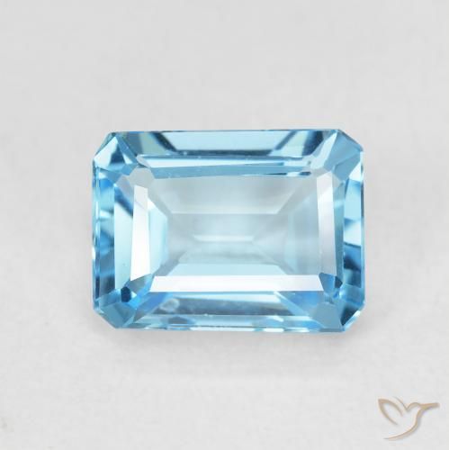 2.04ct Натуральный Свисс-Блю Топаз, Изумрудная огранка, Чистота VVS