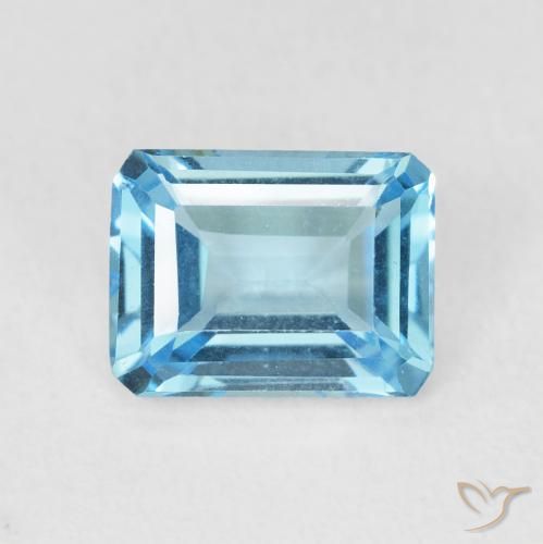 1.85ct Натуральный Свисс-Блю Топаз, Изумрудная огранка, Чистота VVS