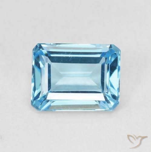 1.99ct Натуральный Свисс-Блю Топаз, Изумрудная огранка, Чистота VVS