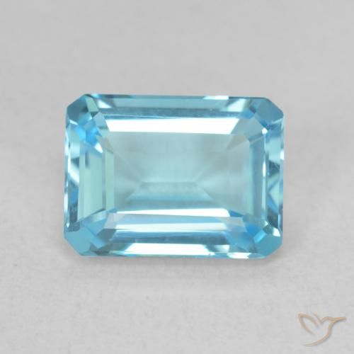 1.82ct Натуральный Свисс-Блю Топаз, Изумрудная огранка, Чистота VVS