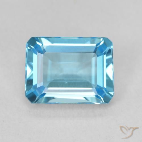 1.87ct Натуральный Светло-синий Топаз, Изумрудная огранка, Чистота VVS