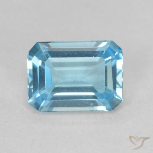 1.81ct Натуральный Свисс-Блю Топаз, Изумрудная огранка, Чистота VVS