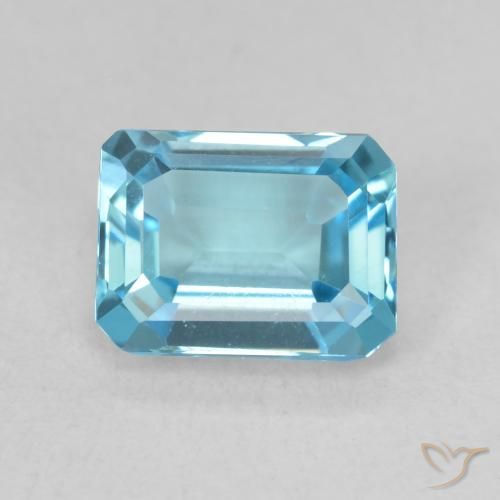 1.96ct Натуральный Свисс-Блю Топаз, Изумрудная огранка, Чистота VVS