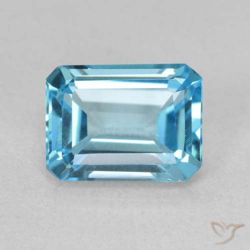 1.99ct Натуральный Свисс-Блю Топаз, Изумрудная огранка, Чистота VVS