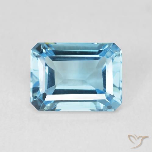 2.06ct Натуральный Свисс-Блю Топаз, Изумрудная огранка, Чистота VVS