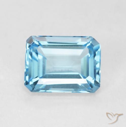 2.10ct Натуральный Свисс-Блю Топаз, Изумрудная огранка, Чистота VVS