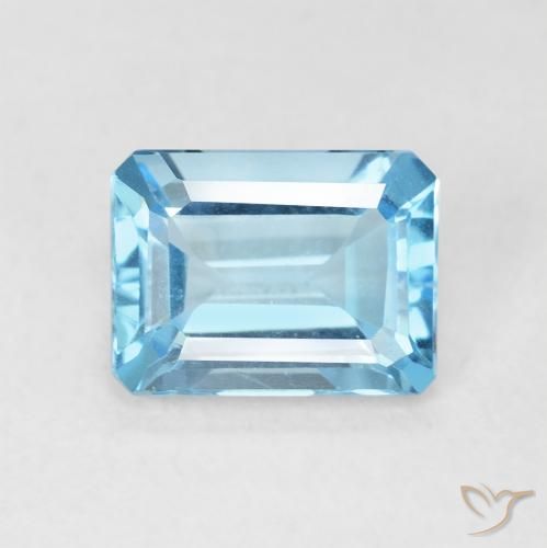 1.79ct Натуральный Свисс-Блю Топаз, Изумрудная огранка, Чистота VVS