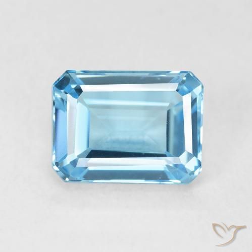 2.13ct Натуральный Свисс-Блю Топаз, Изумрудная огранка, Чистота VVS