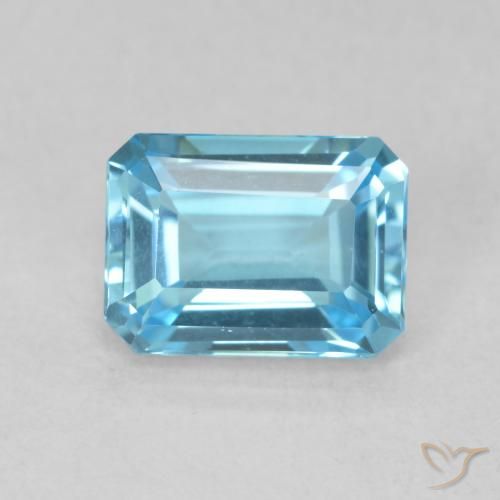 1.85ct Натуральный Свисс-Блю Топаз, Изумрудная огранка, Чистота VVS