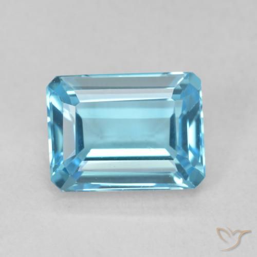 2.06ct Натуральный Свисс-Блю Топаз, Изумрудная огранка, Чистота VVS