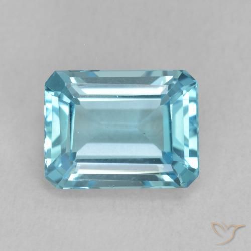 1.92ct Натуральный Свисс-Блю Топаз, Изумрудная огранка, Чистота VVS