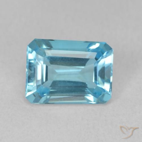 1.91ct Натуральный Свисс-Блю Топаз, Изумрудная огранка, Чистота VVS