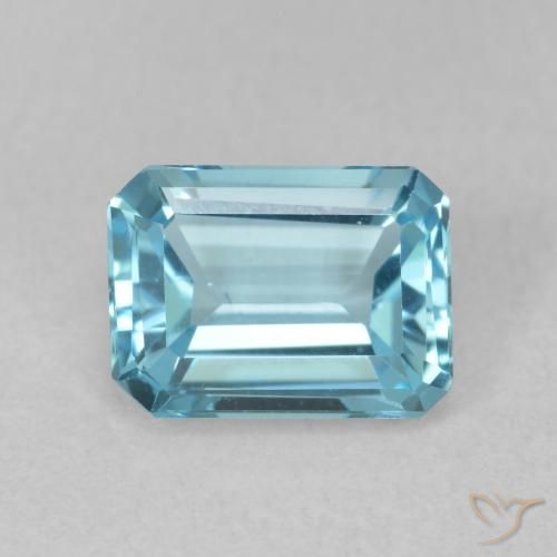 1.86ct Натуральный Свисс-Блю Топаз, Изумрудная огранка, Чистота VVS