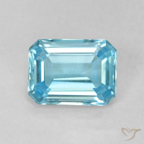 1.82ct Натуральный Небесно Голубой Топаз, Изумрудная огранка, Чистота VVS