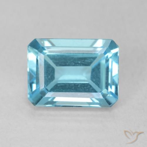 2.15ct Натуральный Глубокий синий майя Топаз, Изумрудная огранка, Чистота VVS