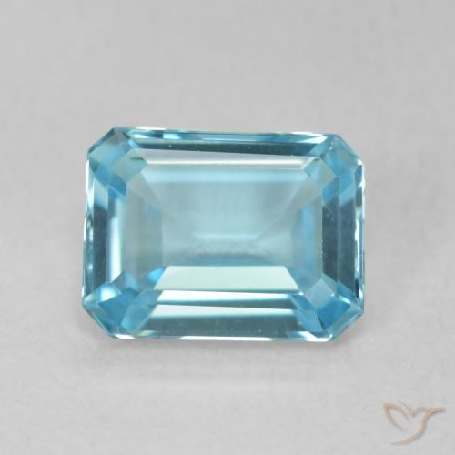 1.87ct Натуральный Голубые Топаз, Изумрудная огранка, Чистота VVS