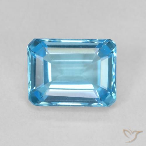 2.00ct Натуральный Свисс-Блю Топаз, Изумрудная огранка, Чистота VVS