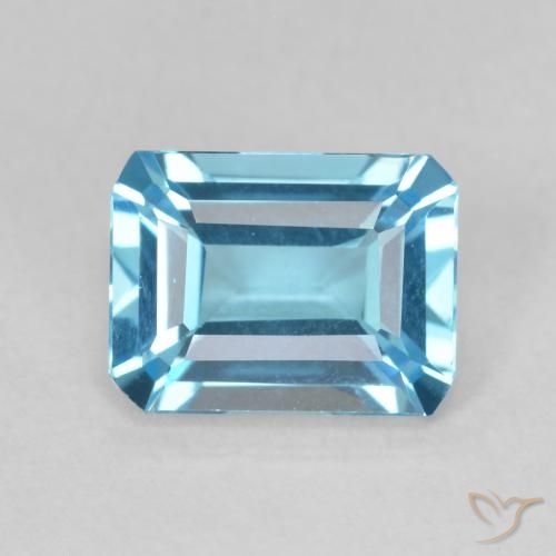 1.94ct Натуральный Свисс-Блю Топаз, Изумрудная огранка, Чистота VVS