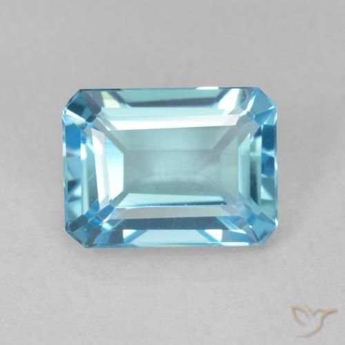 1.88ct Натуральный Свисс-Блю Топаз, Изумрудная огранка, Чистота VVS