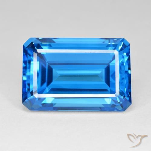 61.60ct Натуральный Свисс-Блю Топаз, Изумрудная огранка, IF
