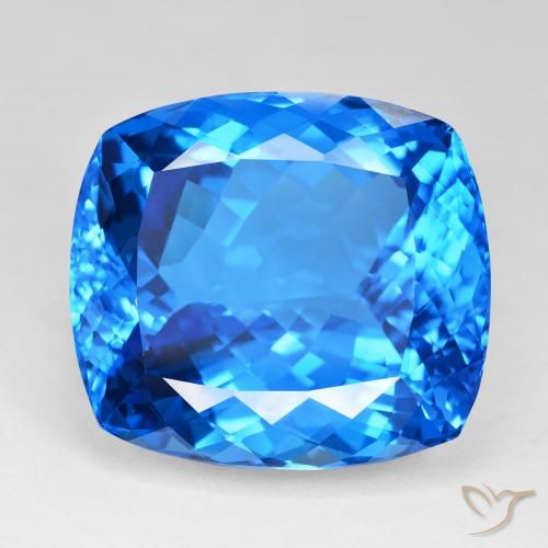 121.81ct Натуральный Свисс-Блю Топаз, Подушка, IF