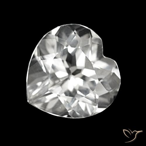 3.95ct Белый Топаз Драгоценные Камни, Сердце, VVS-VS