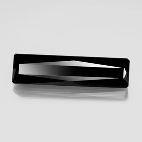 Натуральный чёрный турмалин 21,37 карата изумрудная огранка, непрозрачный