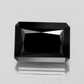 Натуральный чёрный турмалин 18,35 карата изумрудная огранка, непрозрачный