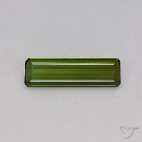 1.09ct Натуральный Темно-зеленый Турмалин, Изумрудная огранка, Чистота VVS