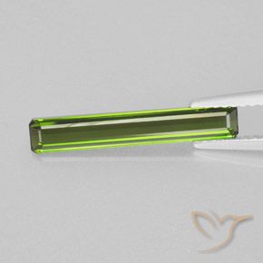 1.25ct Натуральный Теплый зеленый Турмалин, Изумрудная огранка, Чистота VVS