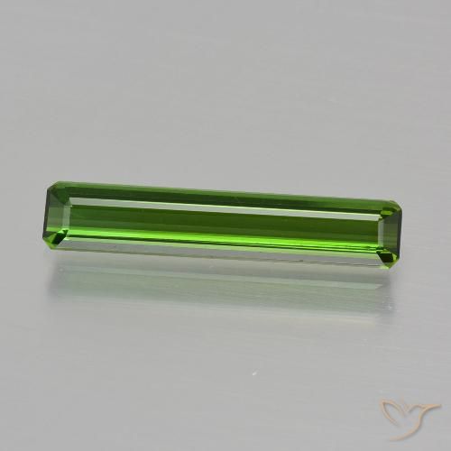 1.05ct Натуральный Травянисто-зелёный Турмалин, Изумрудная огранка, VVS-VS