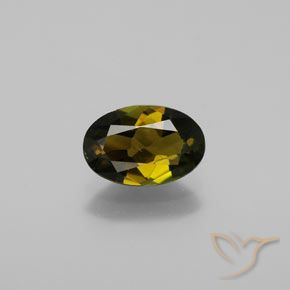 1.27ct Натуральный Золотисто-зеленовато-коричневый Турмалин, Овал, Чистота VVS