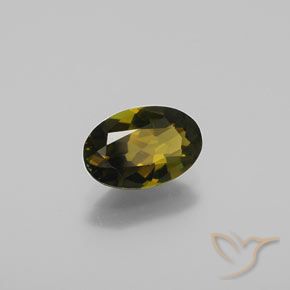1.27 карата, натуральный Золотисто-зеленовато-коричневый Турмалин, Овал, Чистота VVS