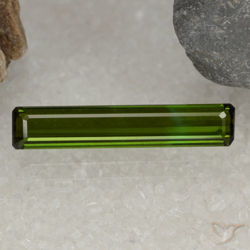 2.01ct Натуральный Травянисто-зелёный Турмалин, Изумрудная огранка, VVS-VS