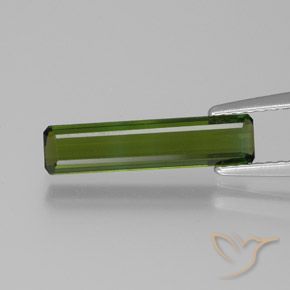 1.24ct Натуральный Темно-зеленый Турмалин, Изумрудная огранка, Чистота VVS