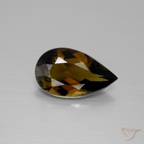 2.36ct Натуральный Теплый коричневый Турмалин, Форма груши, Чистота VVS